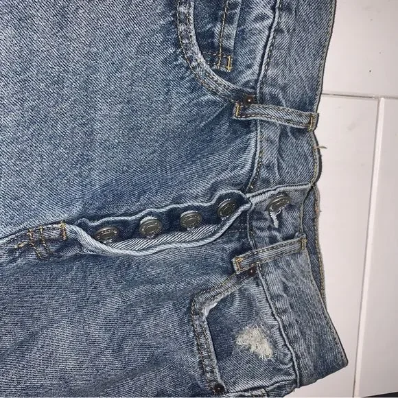 PacSun 100% Cotton High Rise Straight Distressed Jeans - Picture 16 of 16